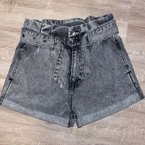 Black Gray Forever 21 High Waisted Shorts